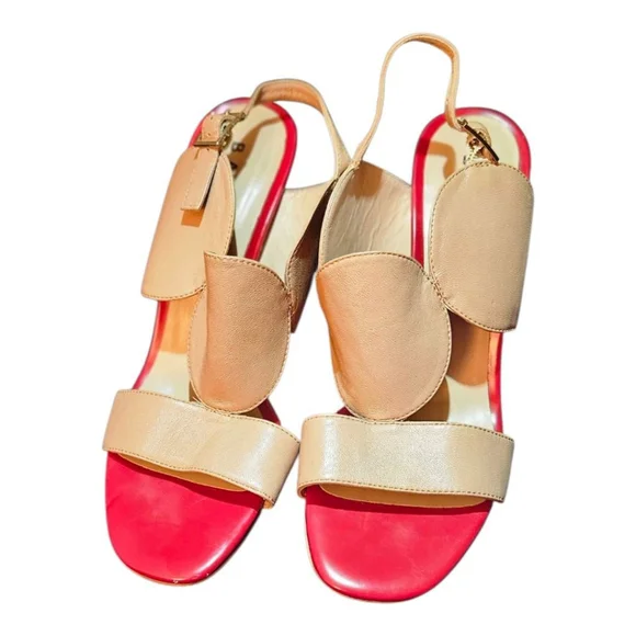 BARCA Heels Size Unknown Red and Beige - Picture 4 of 15